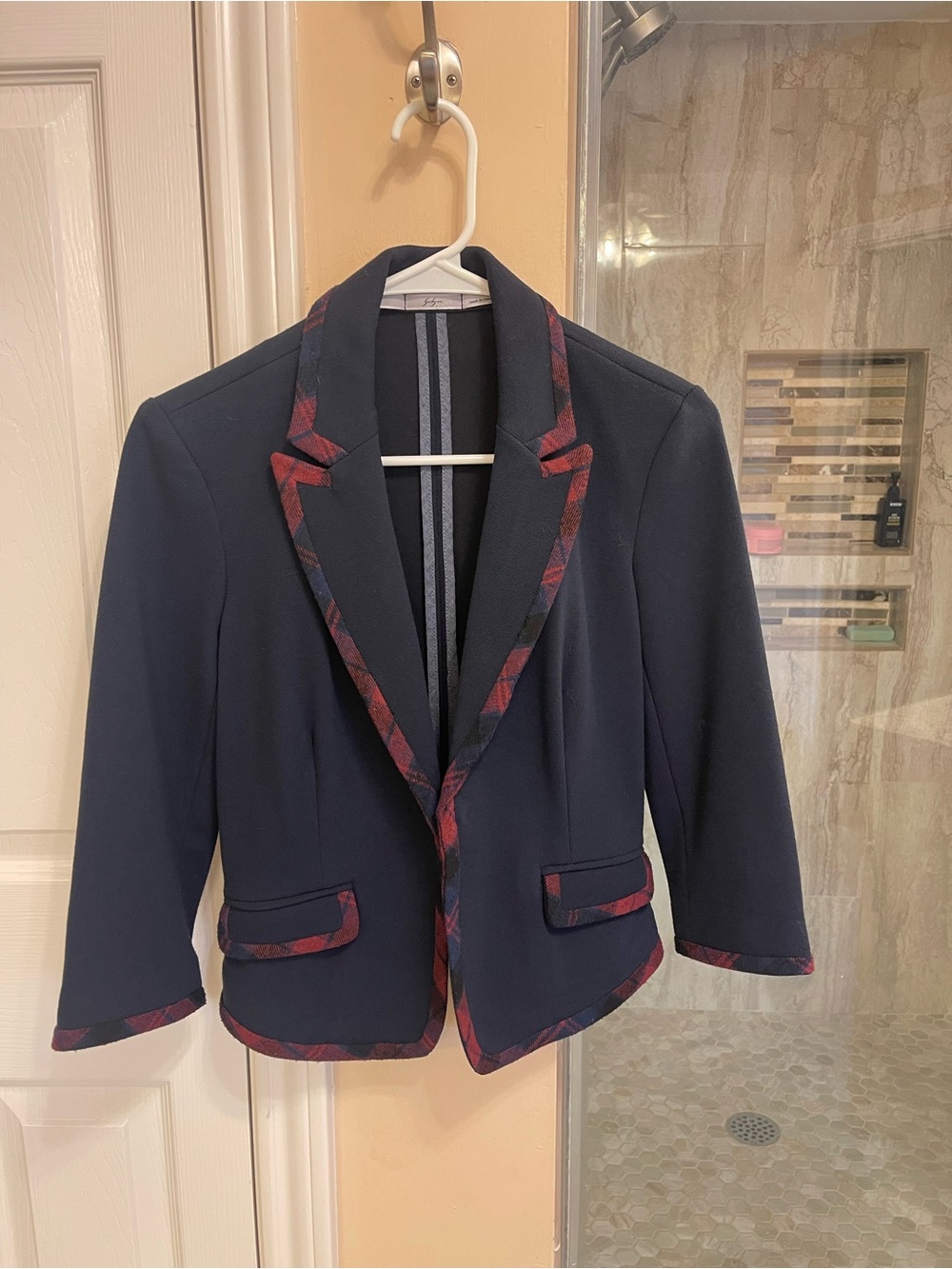 Gibson Navy Blazer with Red Trim